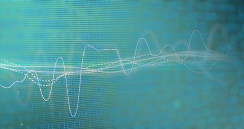 Digital Waves and Binary Coding Visualization on Green Background - Download Free Stock Images Pikwizard.com