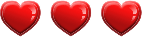 Three Red Hearts Arranged in Transparent Row on White Background - Download Free Stock Videos Pikwizard.com