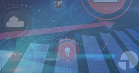 Abstract Globalization with Technology and Business Icons