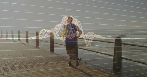 Introspective Senior Man Leaning on Railing by Misty Ocean