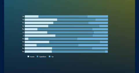 Data Processing Bar Chart Animation with Monthly Breakdown