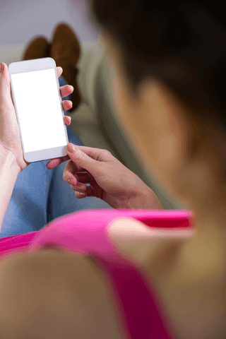 woman holding smartphone with copy space for mockup on transparent background - Download Free Stock Videos Pikwizard.com