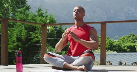 Serene Terrace Meditation Session Fostering Inner Peace