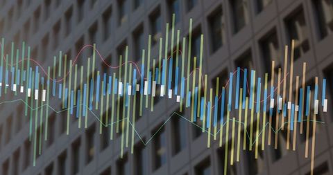 Digital Financial Data Visualization on Office Building Facade