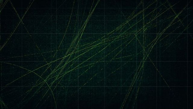 Futuristic digital grid with neon green streaks and noise texture