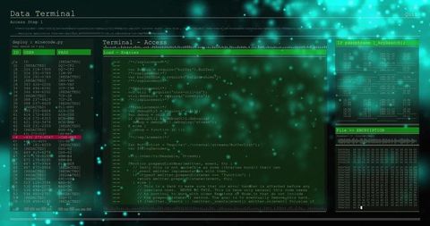 Advanced data terminal interface with code visualization