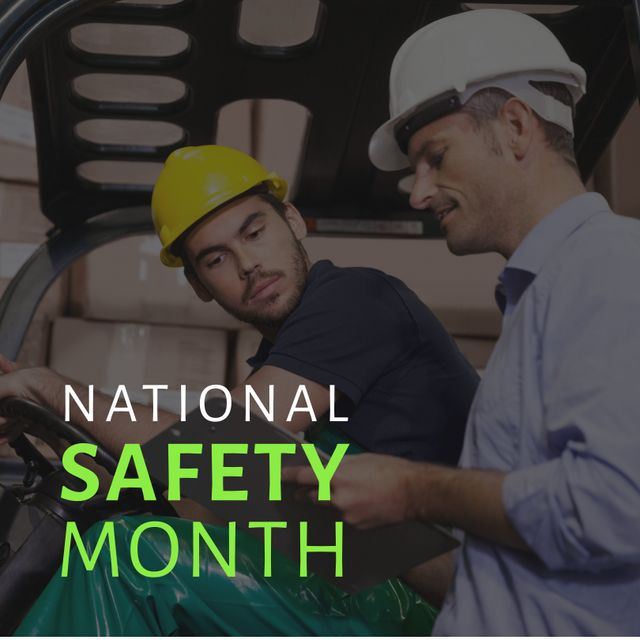 Factory Workers Discussing Safety Procedures During National Safety Month - Download Free Stock Templates Pikwizard.com