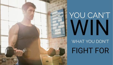 Focused Man Lifting Weights in Gym with Motivational Quote - Download Free Stock Templates Pikwizard.com