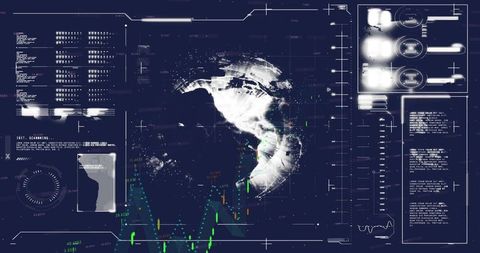 Virtual Globe with Digital Data Interface - Download Free Stock Images Pikwizard.com
