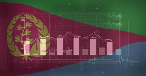 Eritrean Flag Overlay with Infographic Displaying Data
