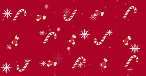 Festive Holiday Candy Canes and Socks on Red Background - Download Free Stock Images Pikwizard.com