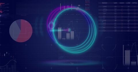 Futuristic Financial Data Analysis with Digital Graphs - Download Free Stock Images Pikwizard.com