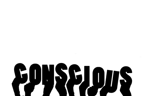 Illustration features outlined hands embracing concept of consciousness with text, leveled focus on awareness and mindfulness. Useful for projects emphasizing mental health advocacy, meditation themes, or promotional materials for self-care workshops, offering aesthetic touch in transparent background for versatile content integration.
