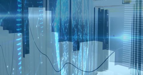 Abstract Financial Data Visualization over Server Workspace - Download Free Stock Images Pikwizard.com