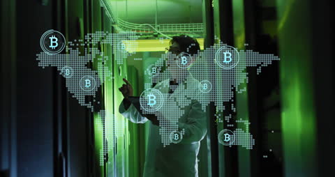 Cybersecurity Expert Analyzing Global Bitcoin Network Data