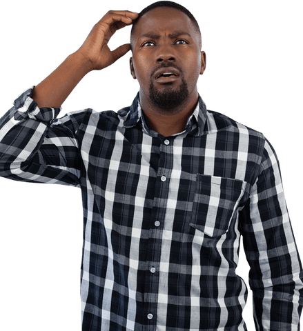 Confused Man Touching Head on Transparent Background - Download Free Stock Videos Pikwizard.com