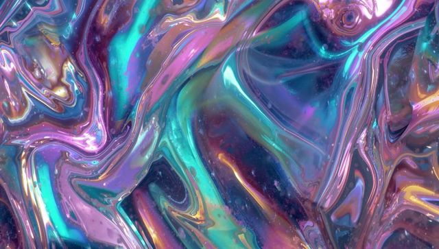 Futuristic Fluid Abstract with Iridescent Holographic Sheen