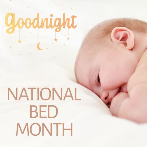 serene baby promoting peaceful sleep during national bed month - Download Free Stock Templates Pikwizard.com