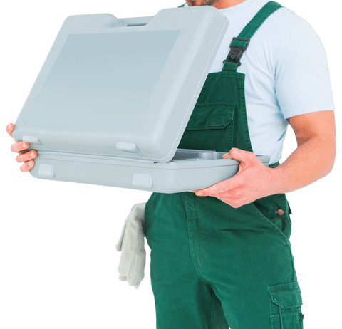 repairman holding transparent toolbox for repair services - Download Free Stock Videos Pikwizard.com