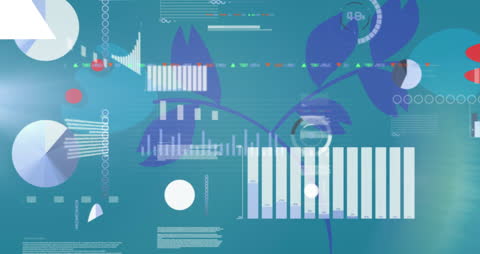 Financial Data Interface with Stylized Floral Background