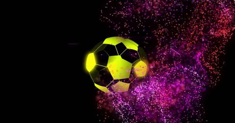 Glowing Soccer Ball with Vibrant Motion Effects