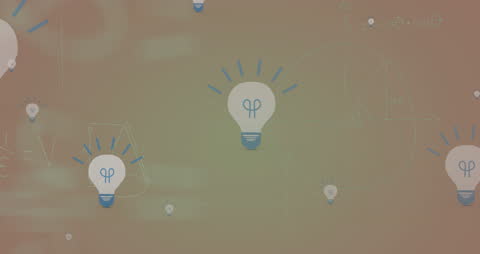Tech-Inspired Abstract Background with Light Bulb Icons