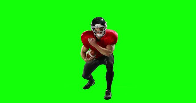 American Football Player Running with Ball on Green Screen Background - Download Free Stock Images Pikwizard.com