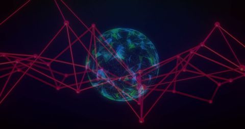 Abstract Global Network with Geometric Connections - Download Free Stock Images Pikwizard.com