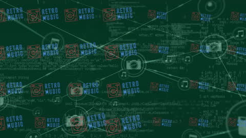 Retro Music Networking Concept with Digital Data Flow