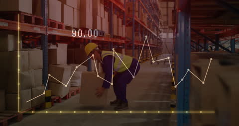 Warehouse Worker Analyzing Data in Distribution Center