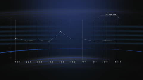 Animated Financial Data Graph Interface on Black Background