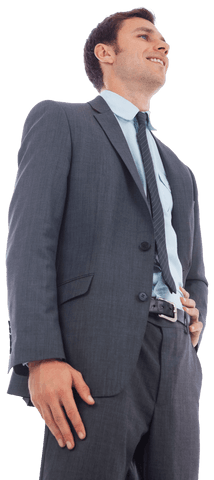 Confident Businessman in Formal Suit with Transparent Background