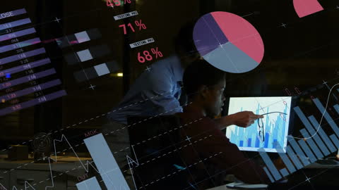 Team Analyzing Data Visualizations in Modern Office