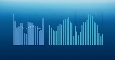 Data Analytics Graphs on Blue Digital Background - Download Free Stock Images Pikwizard.com