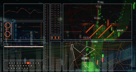 Digital Financial Data Processing with Graphical Display Interface - Download Free Stock Images Pikwizard.com