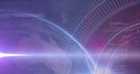 Digital Interface Illuminating Globe with Data