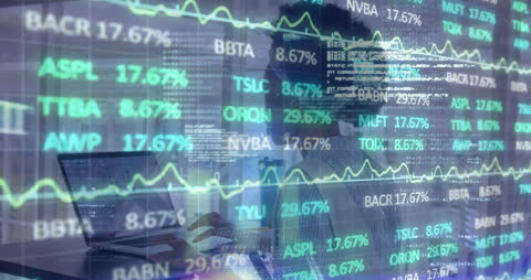 Professional Analyzing Stock Market Data on Digital Display