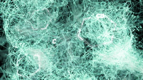 Abstract Digital Network with Chemical Structures