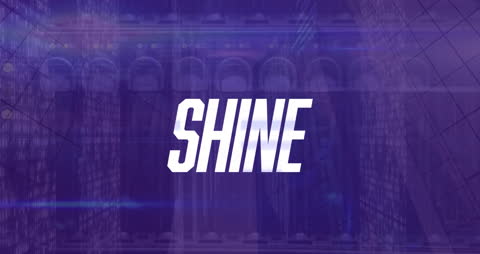 Innovative Technology Showcase with Shine Text and Server Imagery