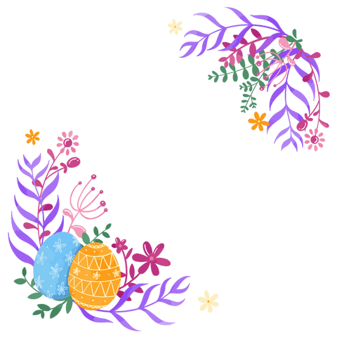 elegant floral easter corner frame on transparent background - Download Free Stock Videos Pikwizard.com