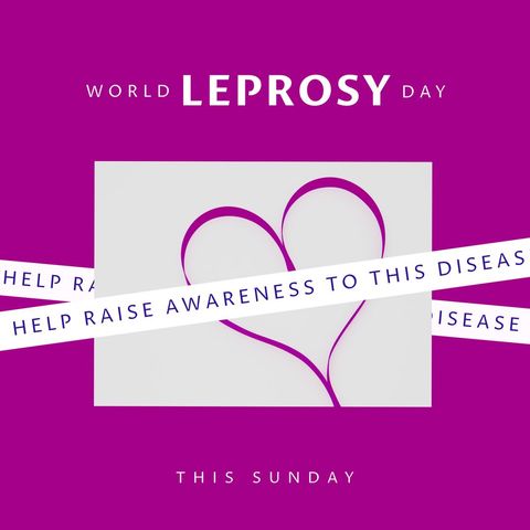 World Leprosy Day Awareness Graphic in Elegant Purple Design - Download Free Stock Templates Pikwizard.com