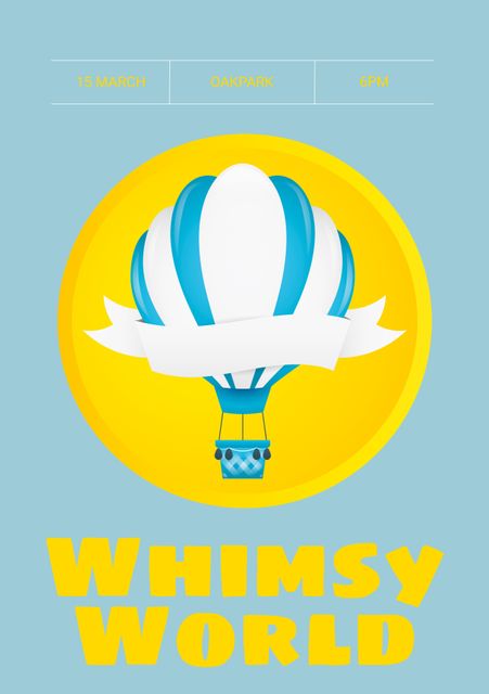 Hot Air Balloon Event Poster with Whimsical Design and Bold Typography - Download Free Stock Videos Pikwizard.com