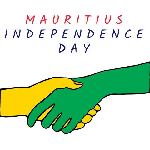 mauritius independence day illustration with colorful handshake - Download Free Stock Templates Pikwizard.com