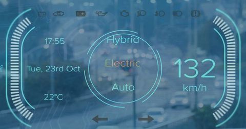 Digital Dashboard Display in Electric Vehicle Concept - Download Free Stock Images Pikwizard.com