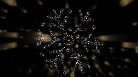 Luminous Snowflake Animation with Radiant Gold Beams
