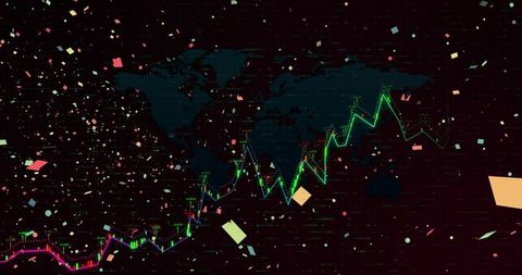 Futuristic global financial growth visualization with nfc influences