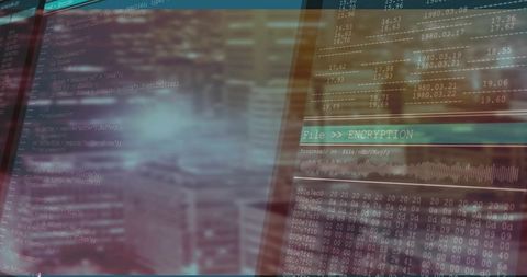 Cybersecurity Code and Data Analysis Interface on Computer Screen