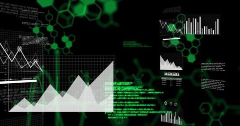 Digital Data Visualization with Charts and Hexagonal Grid