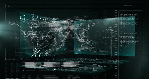 Futuristic Interface with Global Data and Calculations