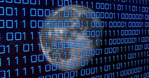 Digital Binary Code with Planet Earth Display - Download Free Stock Images Pikwizard.com